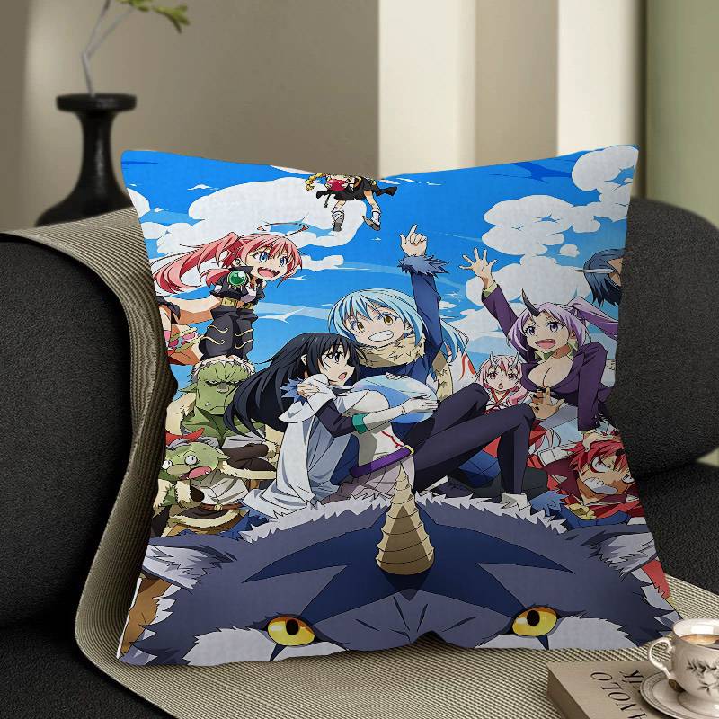 Anime Tensei Shitara Slime Datta Cushion Cover Polyester Sofa Cushions Decorative Throw Pillows Home Decoration Pillowcover