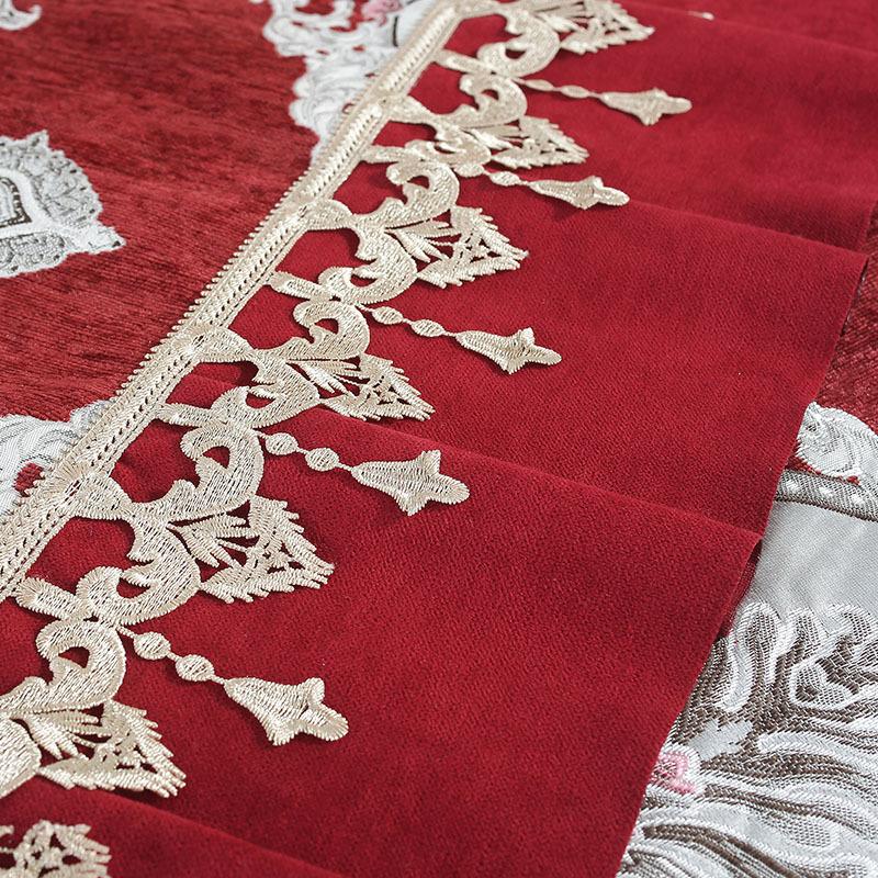 Europe Solid Color Embroidery Sofa Covers for Living Room L-shape Non-slip Floral Lace Armrest Towel Couch Cushion Slipcover