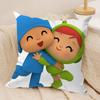 Cartoon Cute PPocoyoS Cushion Cover Short plush Doublesided Print Square Throw Pillow Covers Sofa Home Cushion Decor