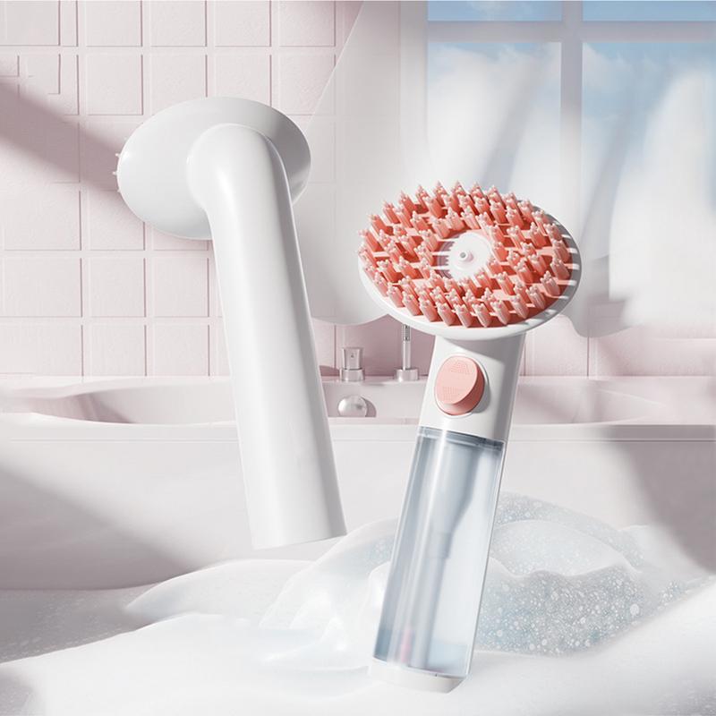 Dog Bath Brush Long Handle Silicone Scrubber Grooming Dog Scrubber For Bath For Shower Cleaning Shedding Remove Loose Coat