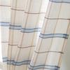 Linen Woven Plaid Curtains, Window Screens, Finished Punched Curtains, Customization