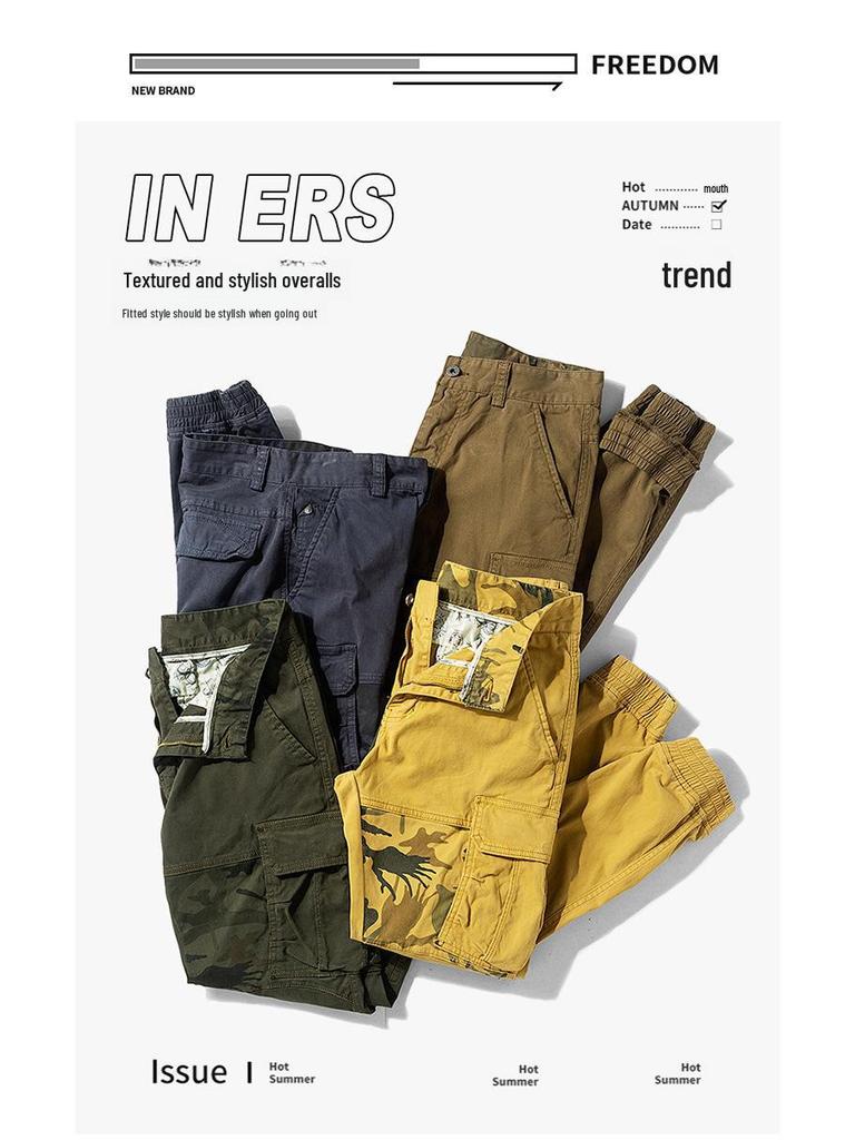 Herren Retro Design Elastische Slim Manschette Outdoor Overalls