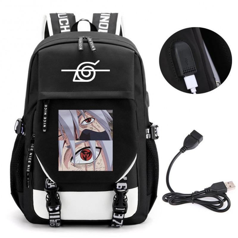 Großes Fassungsvermögen Anime Naruto Inspiriertes Rucksack für Teenager Schüler Tägliche Nutzung Laptop Reisetasche Urbaner Stil