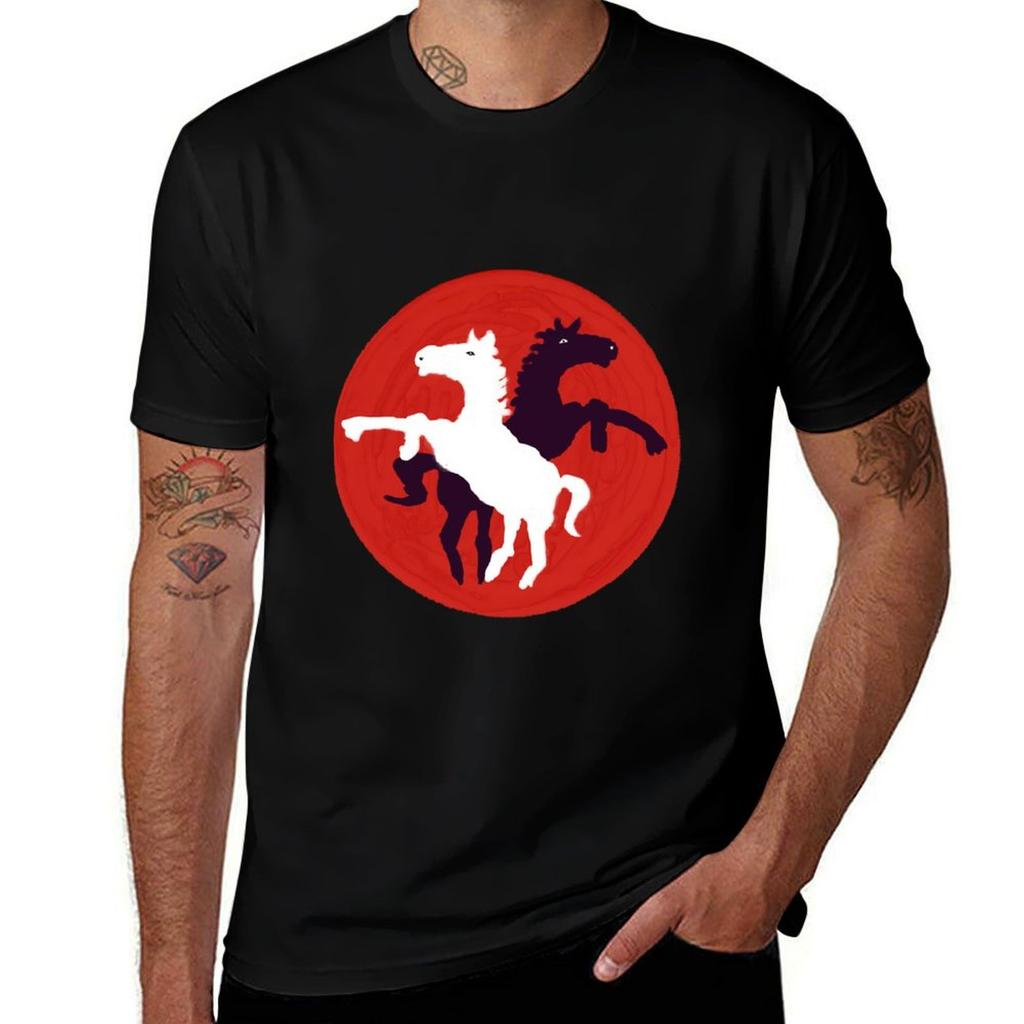 Horses Racing T-Shirt Christmas Casual Short Sleeve Top