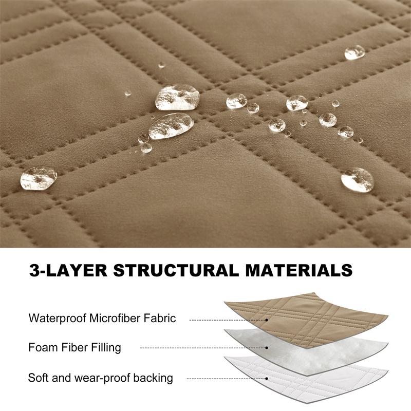 1 Seater Recliner Sofa Seat Covers with Pocket Quilted Couch Recliner Cover Anti-dirty Armchair Slipcover for Living Room