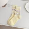 Ladies Spring and Summer Thin Fresh Sweet Sweat Absorbing Breathable Leisure Commuting Tube Cotton Socks