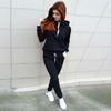 Women's European & American Casual Autumn/Winter Plus Velvet Hoodie & Sweatpants Set