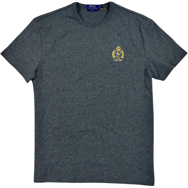 

Polo Ralph Lauren Ss25 Футболка с коротким рукавом и круглым вырезом, с вышивкой логотипа, мужская футболка, темно-серая 710922111-003 M