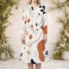 Women Plus Size Printed Round Neck Long Sleeve Cropped Cardigan Sleeveless Midi Dress Two Piece Set