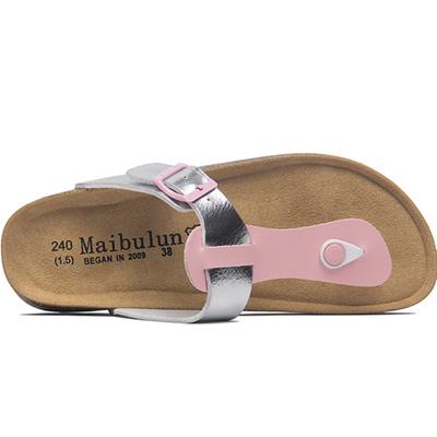 Fashion Concise Mixed Color Clip Toe Cork Sandals Women Buckle Band Wedges Flipflops Shoes Woman Antiskid Beach Gladiator Sandalias 2025