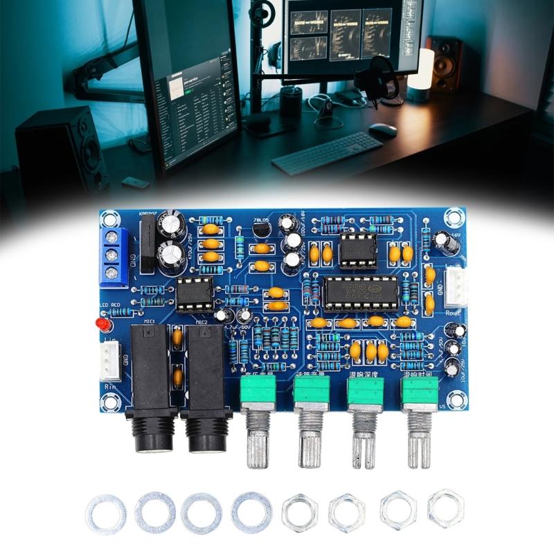 Easy Setups PT2399 Reverberation Amplifiers Module For Microphones Simple Connection To Sound Systems Without Tools Saving Time For Beginner