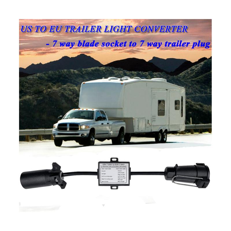 Trailer Light Connector  to EU 7-Way Socket Plug Adapter Vehicle Linker Trailer Connector Towbar Towing Plug Adapter