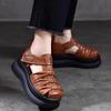 Women's Personalized New Women's Sandals with Thick Sole and Raised Sponge Sole, European and American Style Comfortable Large Leather Roman Shoes