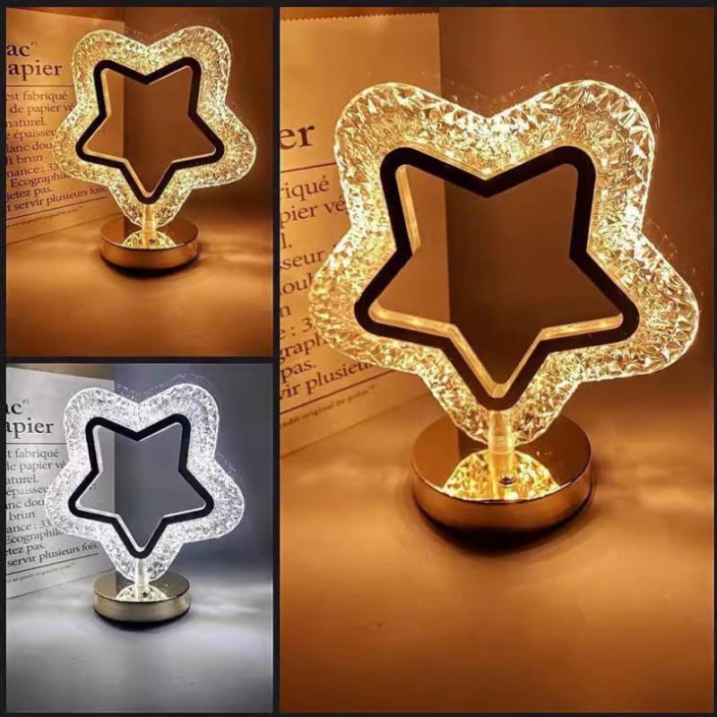 1Pcs Usb Bedside Led Ambient Table 3D Moon Lamp Touch Control 3D Crystal Star Flower Night Light Girls Room Home Decor