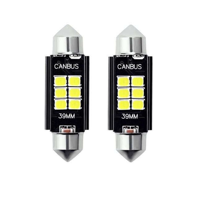 2ks 12V C5W 31mm 36mm 39mm 41mm 3030 6 SMD podsvícení auta Auto interiér kupole žárovka na čtení bílá