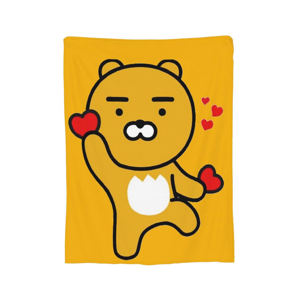 K-Kakaos F-Friends Apeach Heart Blankets Fleece All Season   Multifunction Warm Throw Blanket for Sofa Couch Rug Piece