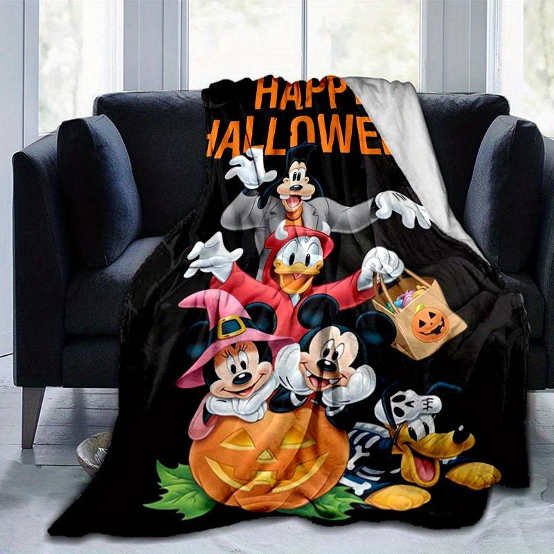 1 szt., Wesołego Halloween! Świętuj z postaciami Disneya na przytulnym kocu dekoracyjnym. Idealny na prezent, flanelowy koc, idealny do sypialni