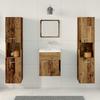 Wall Mounted Bathroom Furniture Set 4 Pcs Reclaimed Wood Effect Particleboard