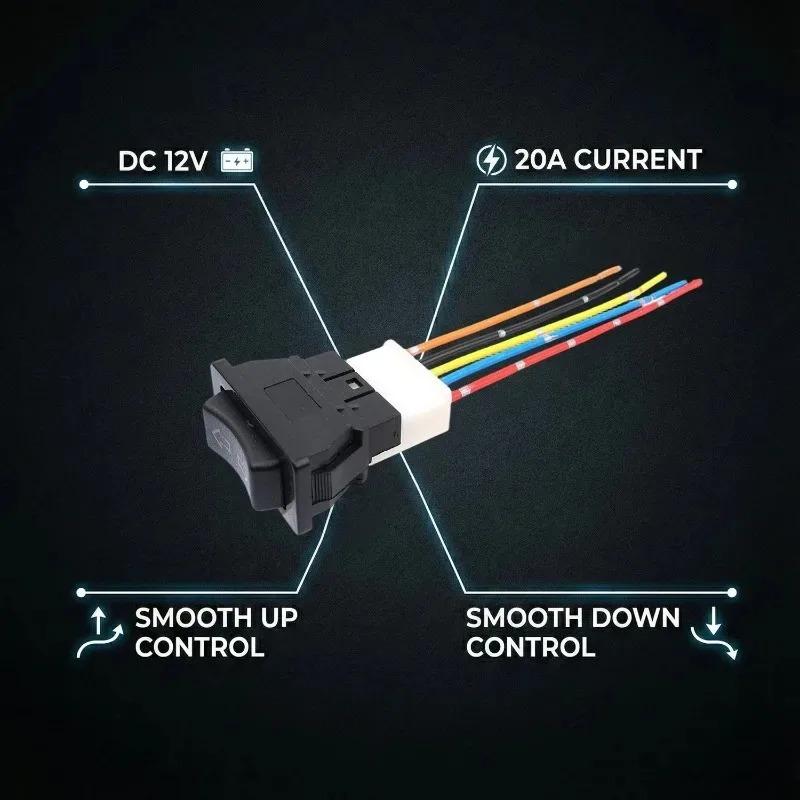Universal 12V 5Pin Car Power Window Lift Switch LED Light Electric Control Button for Toyota BMW VW Interior Door Panel Repair