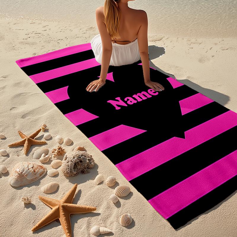 Custom Name Ultra-Soft Beach Towel with Love Theme,Ideal for Pool - Camping, Diving - Perfect Travel Essential, Vibrant Beach Towel.