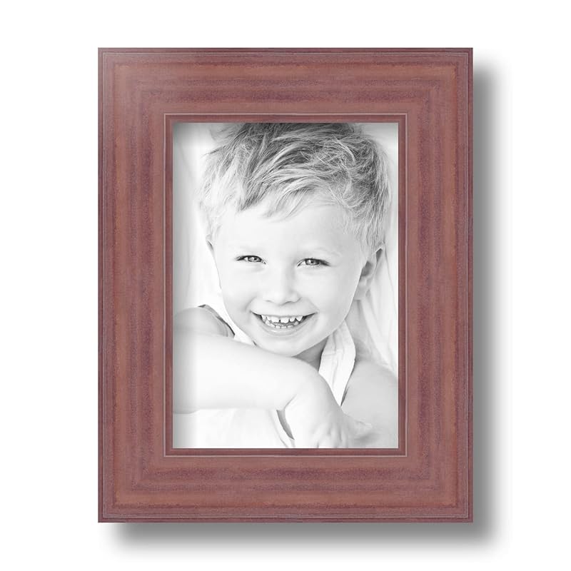 ArtToFrames 5x7 inch Ridged Mauve Barnwood Frame Wood Picture Frame, WOM0066-56673-YPNK-5x7 5 x 7 розовый