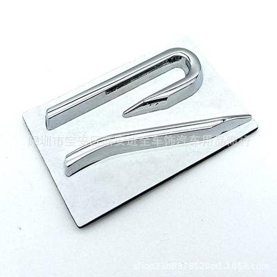 BSN1 Emblems 3D Metal R Logo Emblem Car Front Grill Badge Rear Trunk Sticker For Volkswagen VW R Rline Polo Passat MK8 Tiguan CC Golf