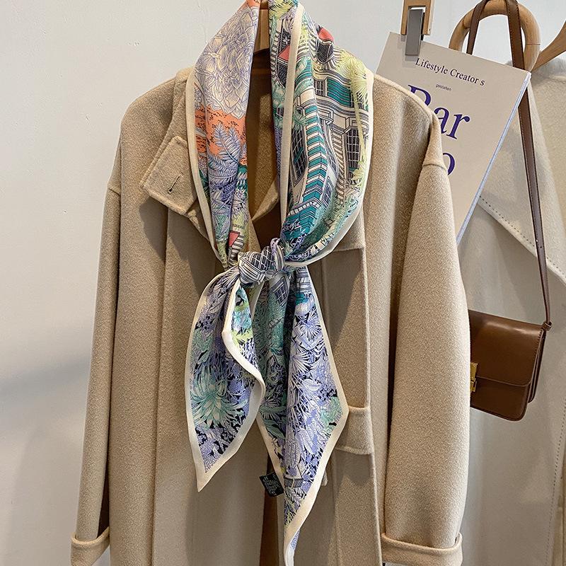 

Французский черно-белый в горошек шерстяной шарф-манишка из искусственного шелка - Универсальный и стильный шарф