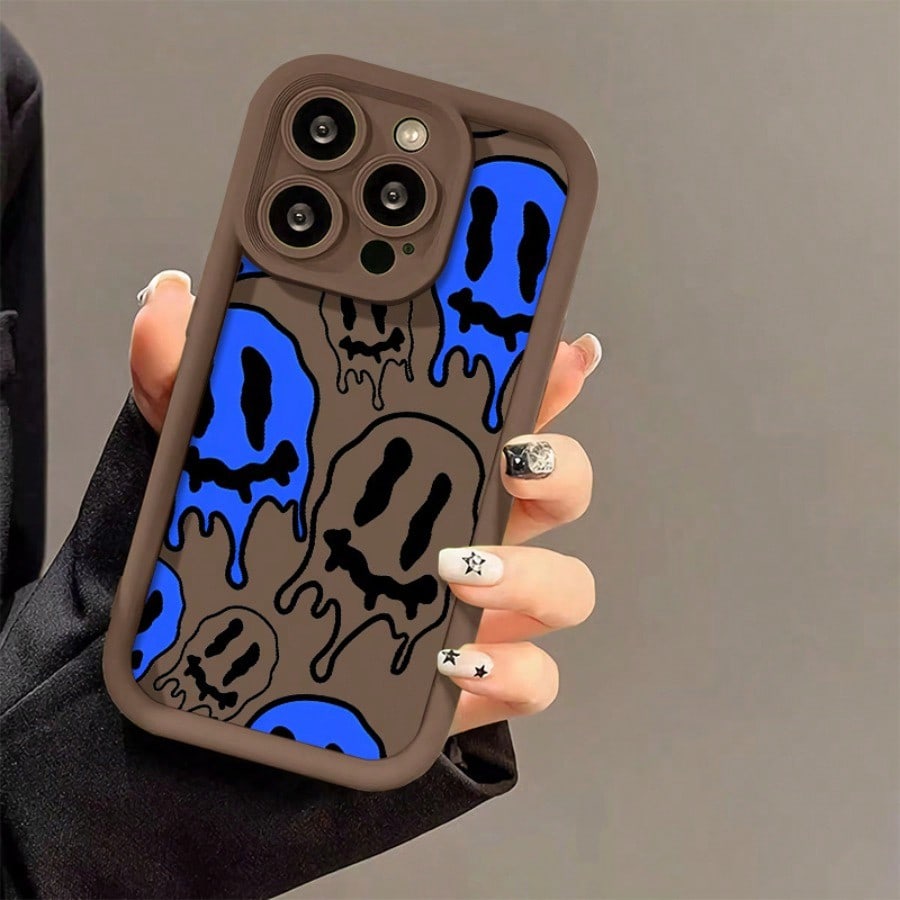 

Soft Case For IPhone 17promax/17air 15, 14, 13, 12, 11 Pro Max In Blue And White With Black Case. iPhone 16 кавовий