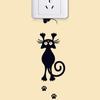2PCS Lovely Cat Light Switch Phone Wall Stickers for Kids Rooms Diy Home Decoration Cartoon Animals
