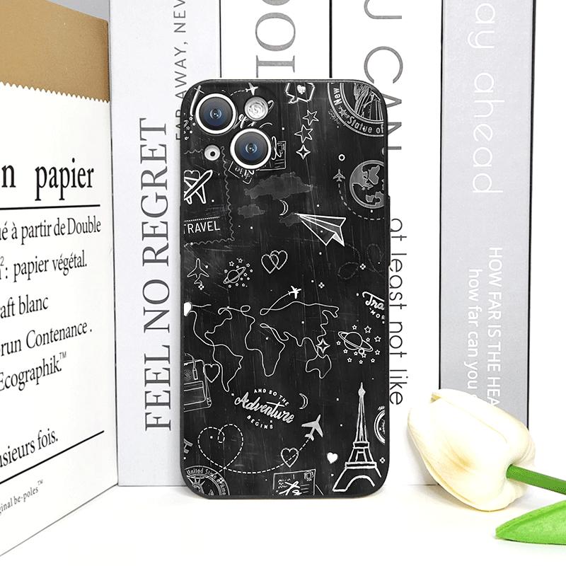 Fashion Planes World Map Travel Phone Case for IPhone 16 15 12 11 14 13 Pro Max 13 Mini 16e 7 8 14 Plus XR X XS SE2 Soft Covers