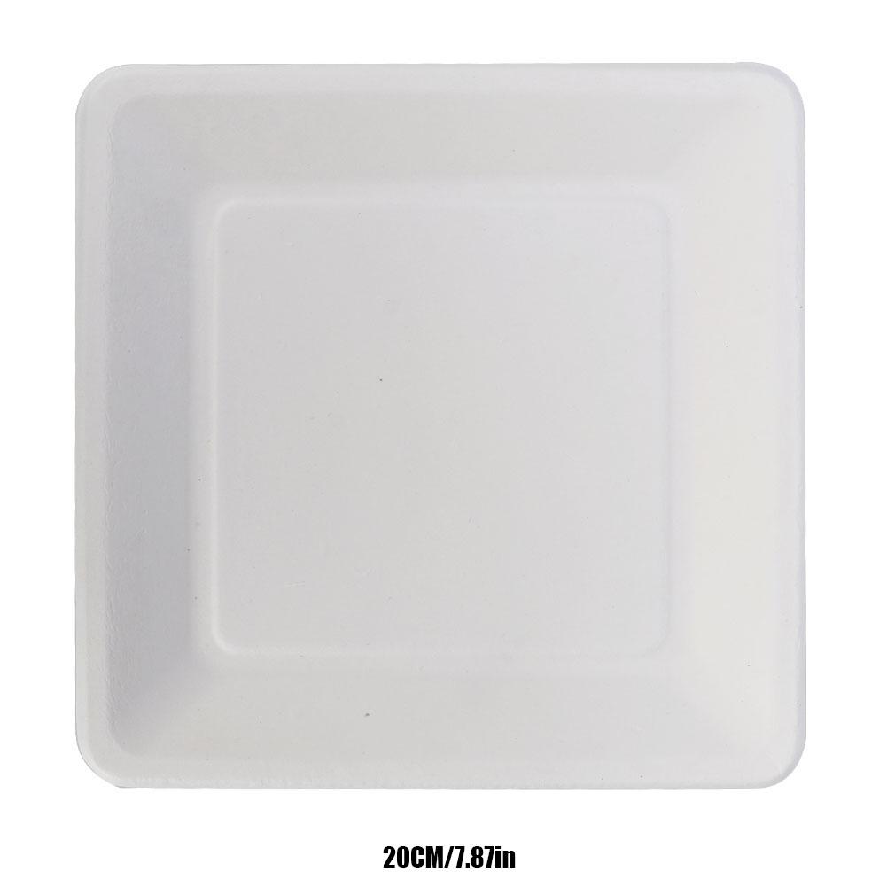 20pcs Square Disposable Paper Plates Cake Food Dishes Children Drawing DIY Crafts ToysM 20cm