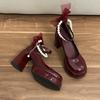 High Heels, Light Mouth Mary Jane Small Leather Shoes for Women's Summer New Versatile Retro Mary Jane Shoes with Skirts