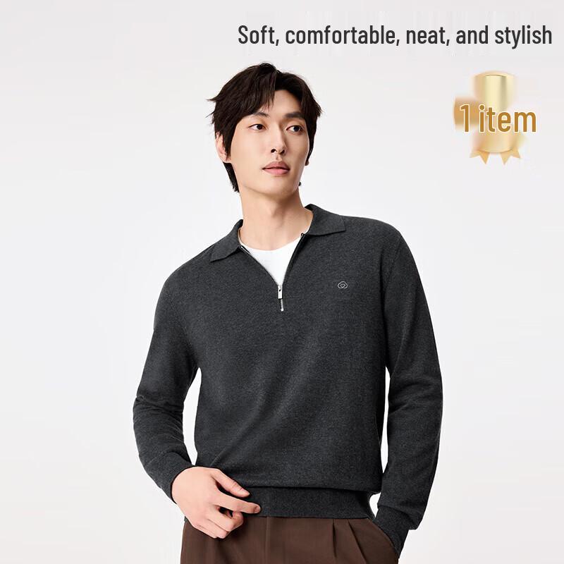 

PurCotton Men s 100% Cotton Half-Zip Polo Knit Shirt