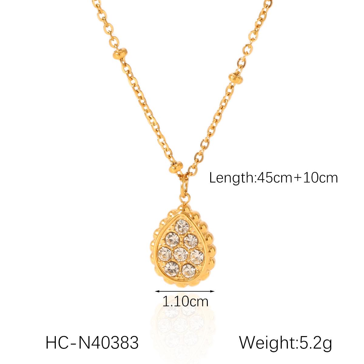 

Titanium Steel Necklace for Women with Waterdrop Moon Star Clover Pendant Dainty Collarbone Chain Jewelry Gift