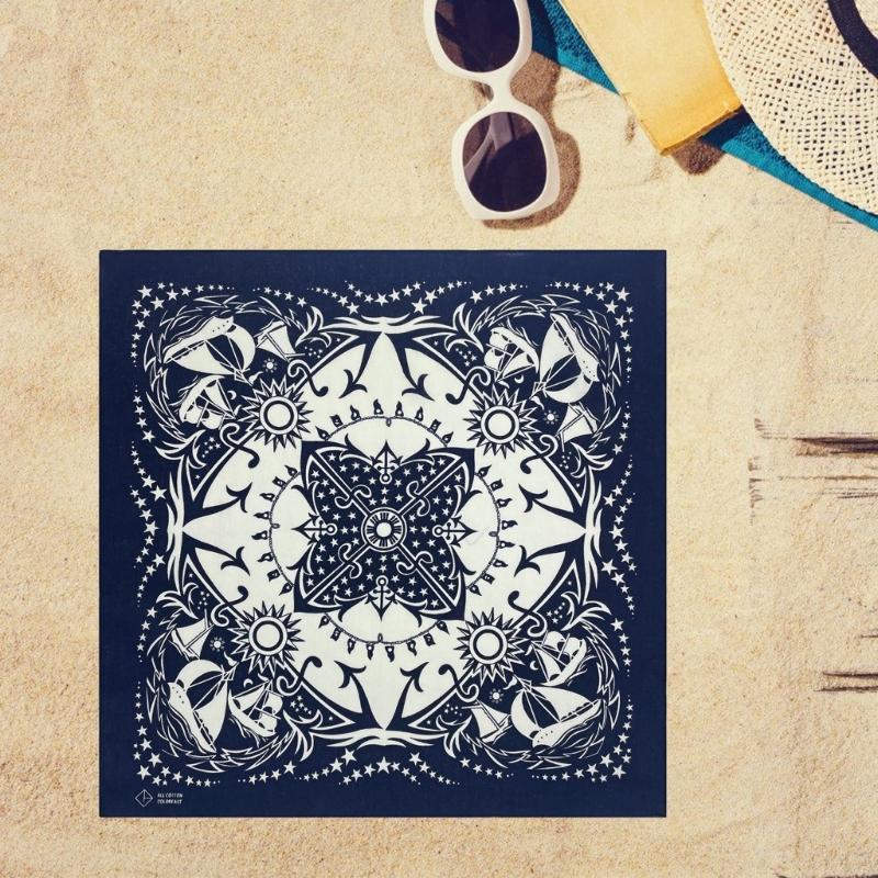 Bandana Stampa 55x55cm Bandane Fiori Western Sciarpa da Collo alla Moda Foulard per Capelli Street Dance Copricapo Hiphop