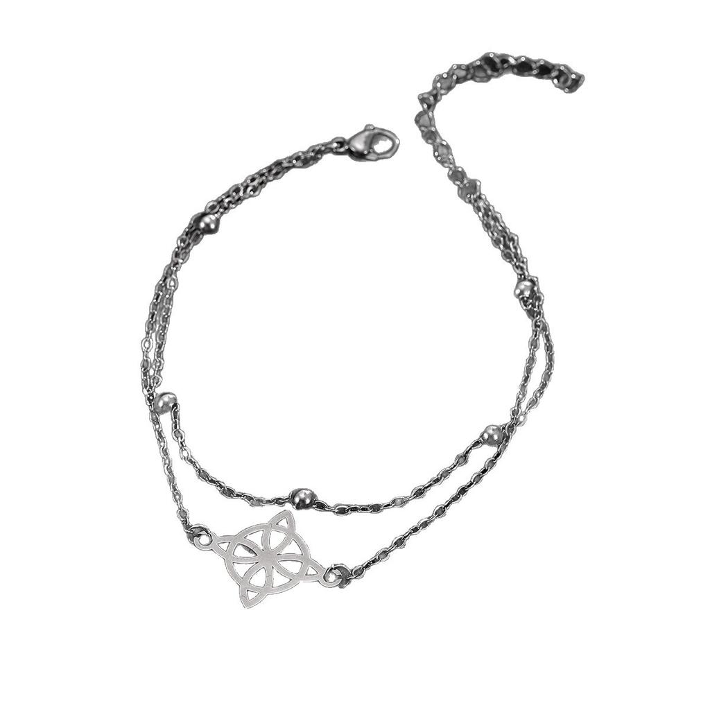 Hot-selling geometric hollow design bracelet set, double-layer stacked jewelry, simple and versatile jewelry
