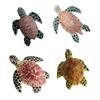 Sea Turtles Statue Wooden Marine Animal Sculpture Ocean-Themed Wood Figurine for Home Display, Shell Texture Accent with Color Finish for Shelf, Desk,