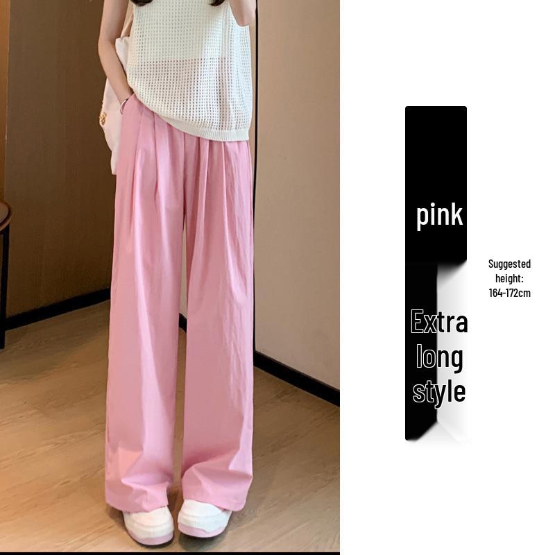 Calças Femininas de Cintura Alta em Seda Gelo 2025 - Verão Fino, Modelador, Casual, Corte Solto