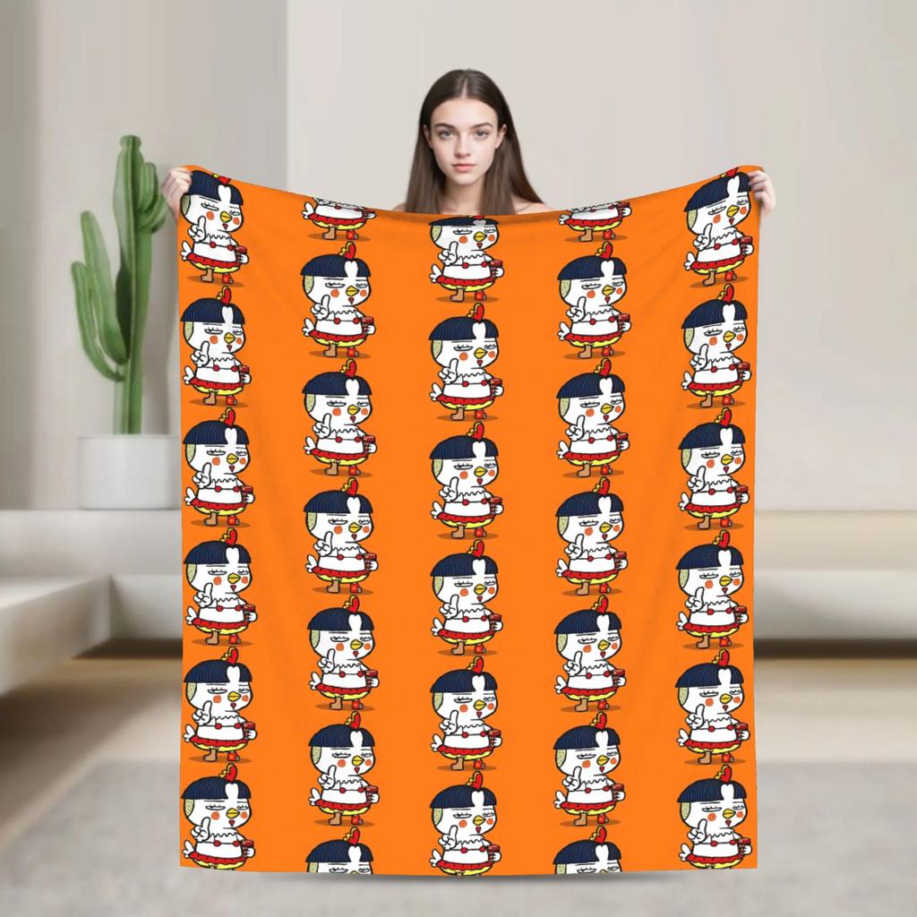 Spicy Chicken Noodles  Blanket  Picnic Flannel Throw Blanket For Outdoor Soft Warm Design Quality Bedspread Gift Idea