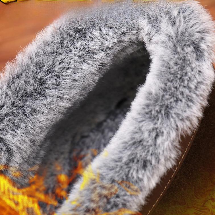 Kışlık Erkek Pamuklu Ayakkabılar Süper Sıcak Peluş Kaymaz Rahat Dış Mekan Günlük Erkek Ayakkabıları Aşınmaya Dayanıklı Moda Bilekte Botlar