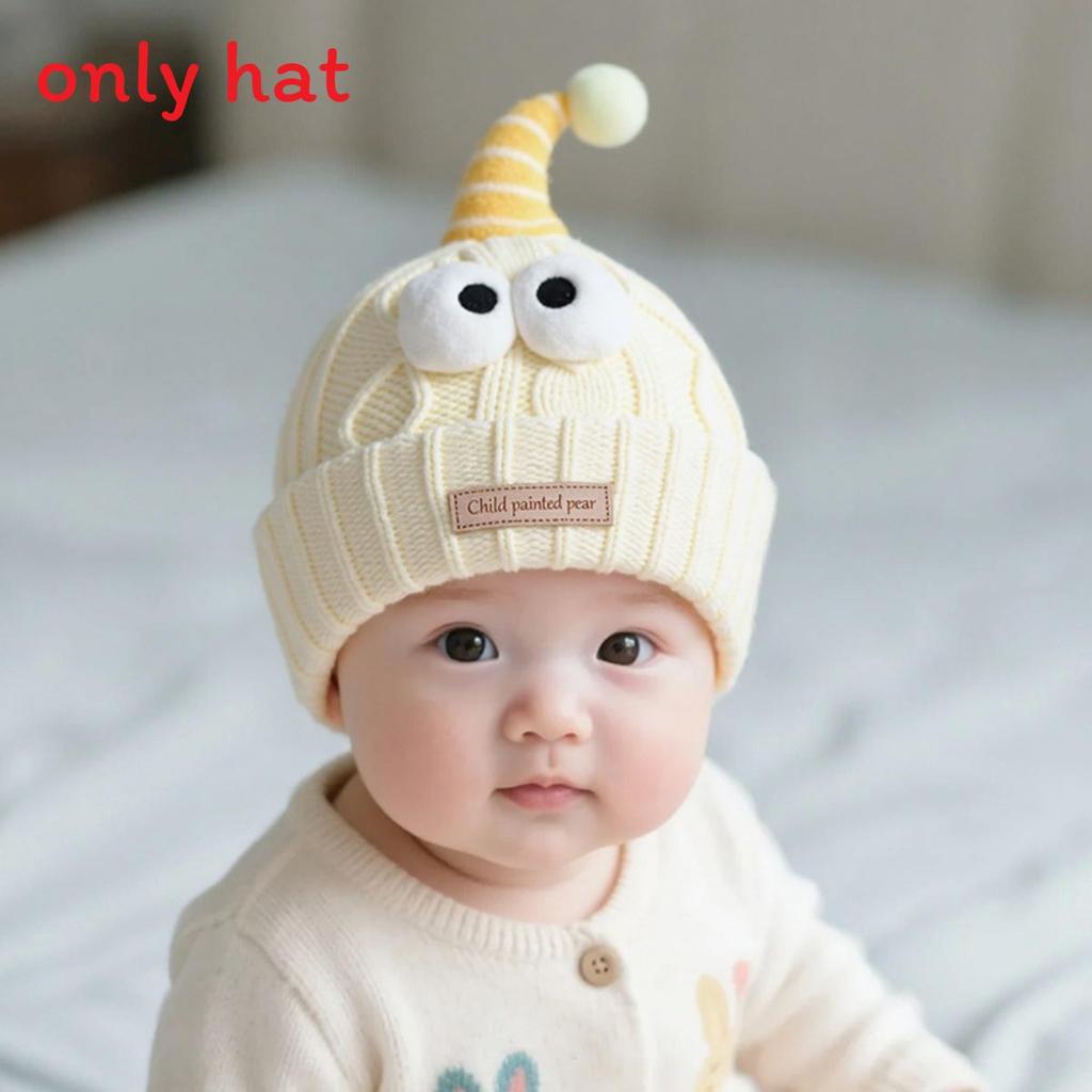 Baby Toddler Knit Cap With Fluffy Yarn For Cold Weather Antifreeze Protection 42cm