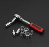 46-Piece 1/4 Inch Drive Metric Bit Socket Ratchet Wrench Set Extension Bar Case Galvanized Pack Auto Repair Garden Use OEM-001