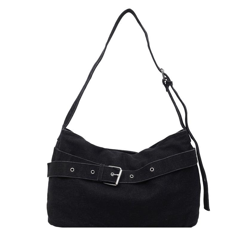 Large-capacity commuter shoulder bag, simple autumn new underarm denim tote women's bag trend