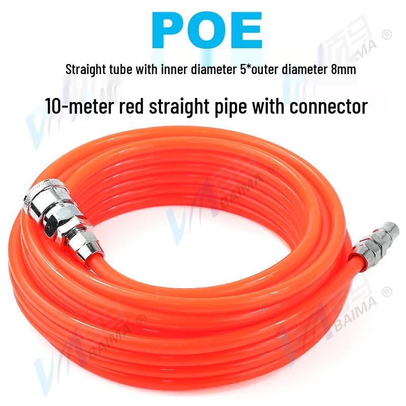 High-Pressure PU Air Hose with Quick Connect - 5*8/10*6.5/12*8, Pneumatic Air Compressor and Pump Compatible