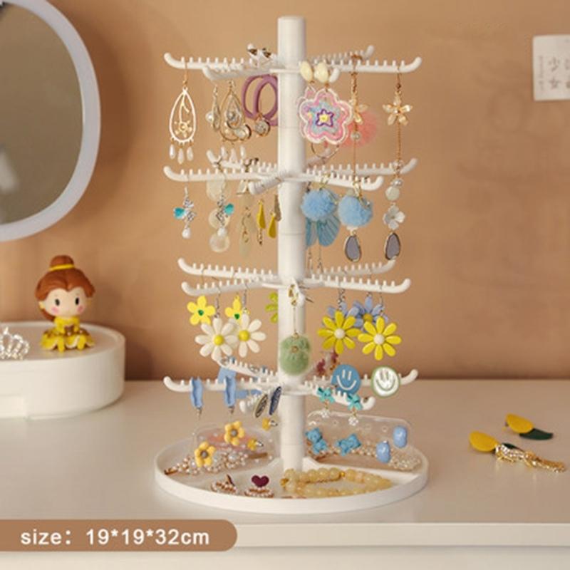 2/3/4-Tiers Jewelry Organizers Display Stand with Tray Plastic Necklace Earring Holder Jewelry Storage Display Tower