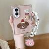 Korean Cartoon Cute Puppy Phone Case For Samsung Z Fold 8 ZFold8 Cover with Chain Kawaii Hard Cases For Galaxy Z Fold8 Funda