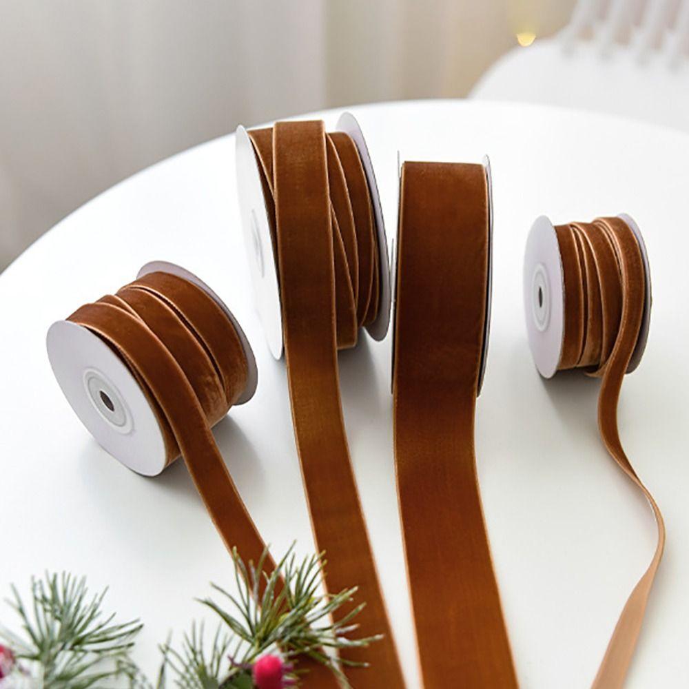 New Cloth Christmas Ribbon Bow Decoration Velvet Fabric DIY Bow Wrap Tie Single Sided Flocking Tape Christmas Decoration