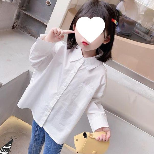 

Детская хлопковая рубашка с длинным рукавом в корейском стиле - Дизайн с белыми буквами для весны и осени 80