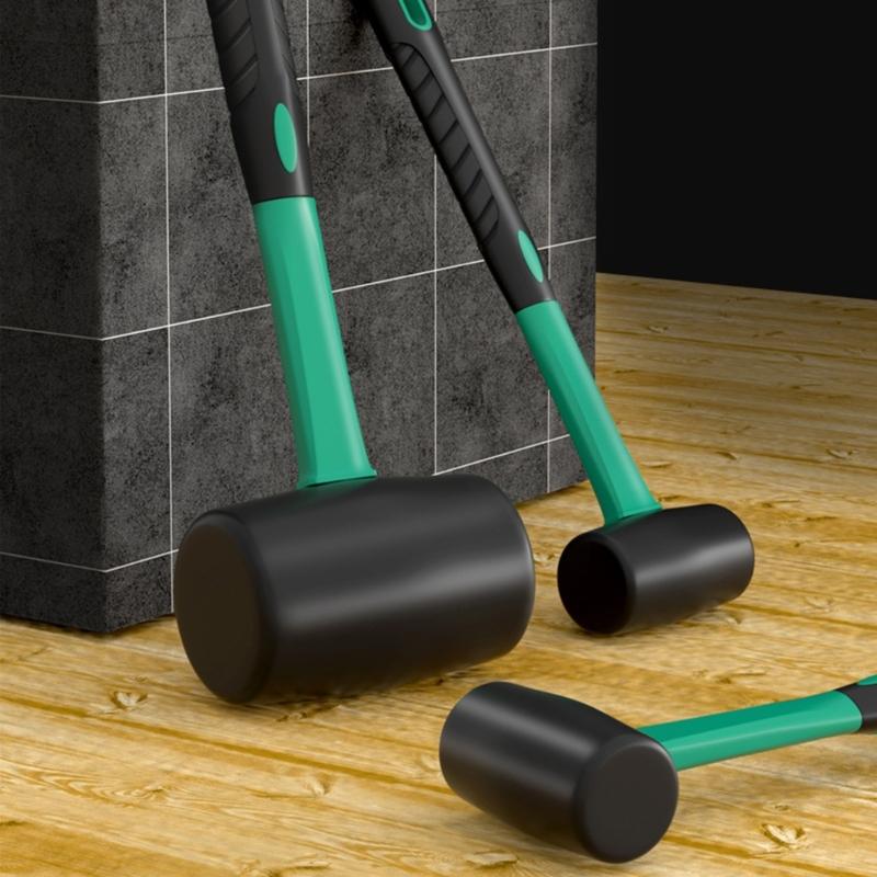Heavy Duty AntiSlip Rubber Hammer Professional Tile Laying Tool With Ergonomic Grip And Double Head Design Mallets