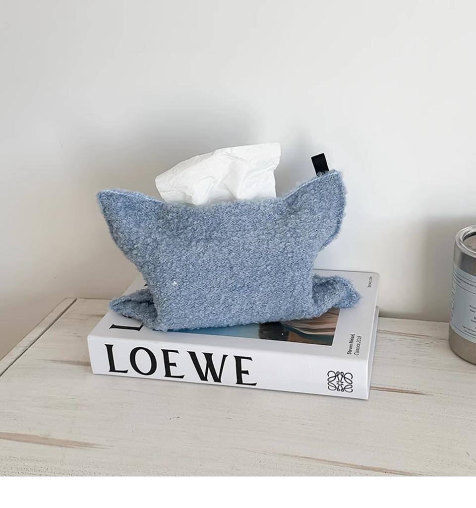 Nordischer Stil Wolle Gestrickt Taschentuchbox Auto Innenraum Dekoration Heimdeko Milchweiß Stoff Taschentuchhalter Hängende Tasche